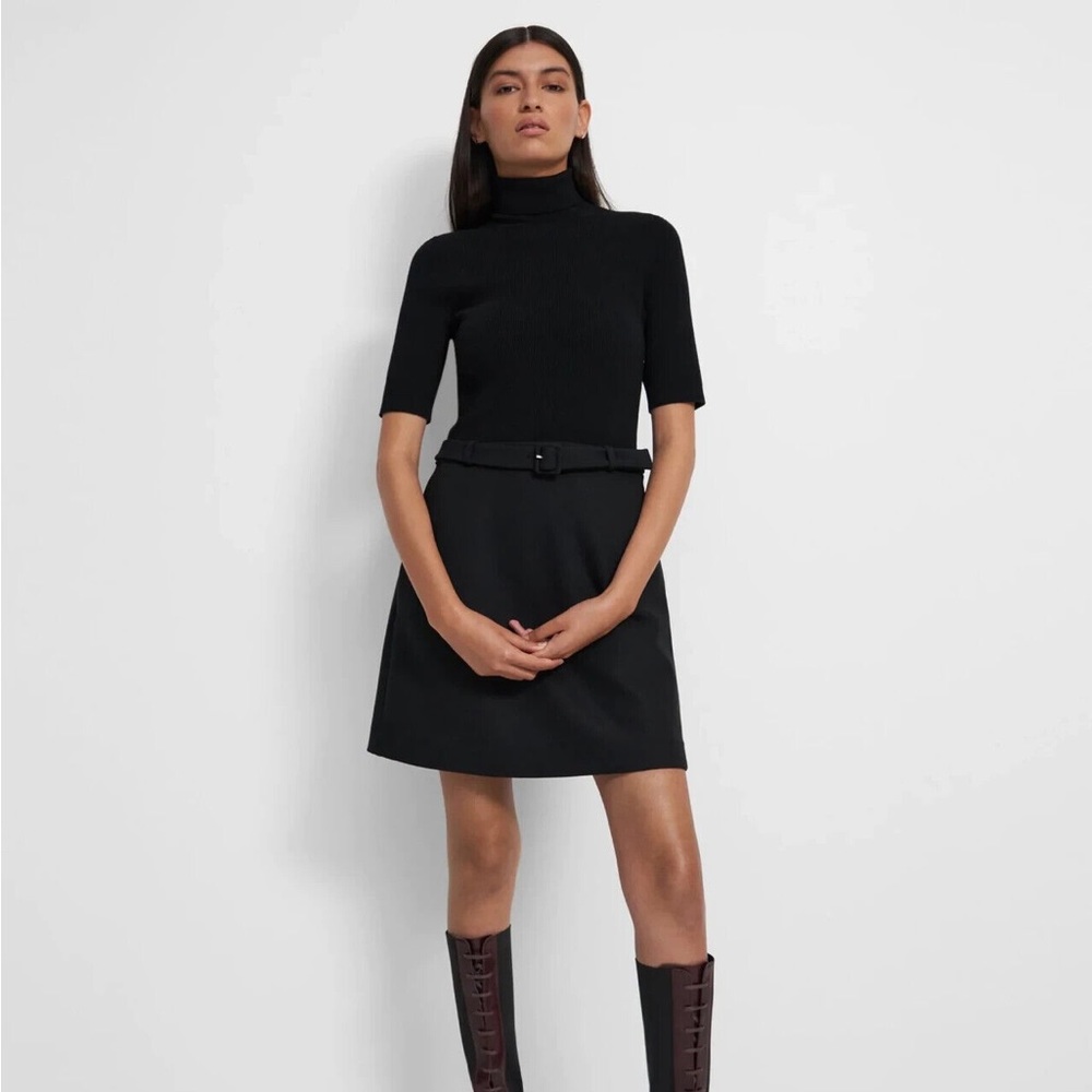 Theory Combo Dress in Bistretch Wool
